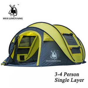 HUI LINGYANG throw tent outdoor automatic tents throwing pop up waterproof camping hiking tent waterproof large family tents