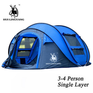 HUI LINGYANG throw tent outdoor automatic tents throwing pop up waterproof camping hiking tent waterproof large family tents