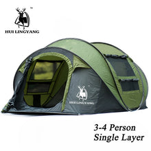 Load image into Gallery viewer, HUI LINGYANG throw tent outdoor automatic tents throwing pop up waterproof camping hiking tent waterproof large family tents